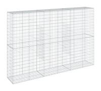 vidaXL Cesto Gabbione con Copertura 300x50x200 cm in Ferro Zincato, Muro di gabbione, Muro di Sostegno a gabbione, Recinzione di gabbione, gabbione