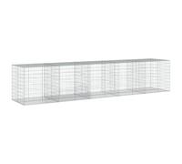 vidaXL Cesto Gabbione con Copertura 500x100x100 cm in Ferro Zincato, Muro di gabbione, Muro di Sostegno a gabbione, Recinzione di gabbione, gabbione