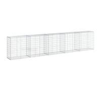 vidaXL Cesto Gabbione con Copertura 500x50x100 cm in Ferro Zincato, Muro di gabbione, Muro di Sostegno a gabbione, Recinzione di gabbione, gabbione