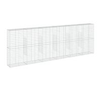 vidaXL Cesto Gabbione con Copertura 600x50x200 cm in Ferro Zincato, Muro di gabbione, Muro di Sostegno a gabbione, Recinzione di gabbione, gabbione