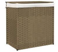 vidaXL Cesto Portabiancheria con 2 Sezioni 53x35x57 cm Polyrattan