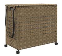 vidaXL Cesto Portabiancheria con Ruote 66x35x60 cm Rattan
