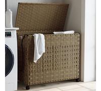 vidaXL Cesto Portabiancheria con Ruote 66x35x60 cm Rattan