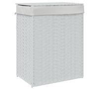 vidaXL Cesto Portabiancheria Coperchio Bianco 46x33x60 cm Polyrattan