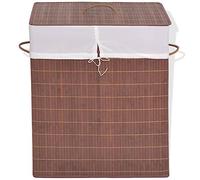 vidaXL Cesto Portabiancheria in Bambù Rettangolare Marrone