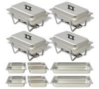 vidaXL Chafing Dish Set 4-tlg. Edelstahl