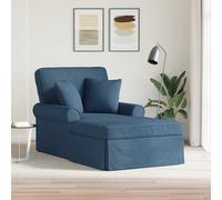 vidaXL Chaise Longe con Gonna 3 pz Blu Tessuto 91 x 157 x 91 cm