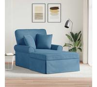 vidaXL Chaise Longe con Gonna 3 pz Blu Tessuto in Cords