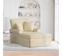 vidaXL Chaise Longe con Gonna 3 pz Crema Tessuto 91 x 157 x 91 cm