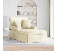 vidaXL Chaise Longe con Gonna 3 pz Crema Tessuto in Cords