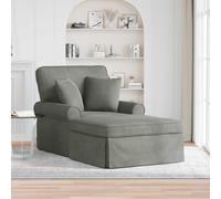 vidaXL Chaise Longe con Gonna 3 pz Grigio chiaro Tessuto in Cords