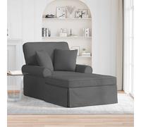 vidaXL Chaise Longe con Gonna 3 pz Grigio scuro Tessuto