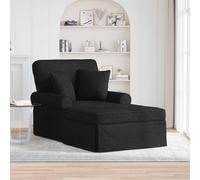 vidaXL Chaise Longe con Gonna 3 pz Nero Tessuto 91 x 157 x 91 cm