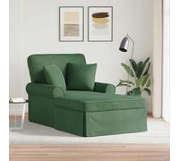 vidaXL Chaise Longe con Gonna 3 pz Verde Giungla Tessuto in Cords