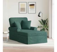 vidaXL Chaise Longe con Gonna 3 pz Verde Scuro Tessuto