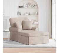 vidaXL Chaise Lounge con gonna con cuscino, beige, 157 x 91 x 91 cm, Ares, soggiorno, chaise lounge moderna, seduta elegante, design rettangolare, comoda sedia per la casa