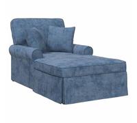 vidaXL Chaise Longe con Gonna con cuscino Blu 157 x 91 x 91 cm ARES