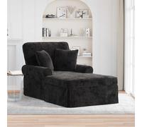 vidaXL Chaise Longe con Gonna con cuscino Nero 157 x 91 x 91 cm ARES