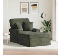 vidaXL Chaise Longe con Gonna con cuscino Verde 157 x 91 x 91 cm ARES