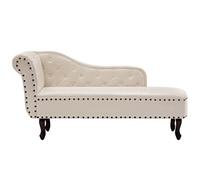 vidaXL Chaise Longue Chesterfield Pelle Artificiale Crema Divano Sdraio Casa