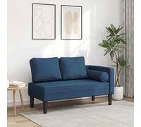 vidaXL Chaise Longue con Cuscini Blu in Tessuto
