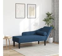 vidaXL Chaise Longue con Cuscini Blu in Tessuto