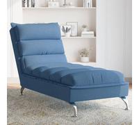 vidaXL Chaise Longue con Cuscini Blu in Tessuto