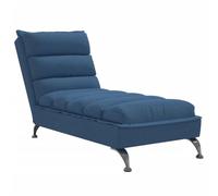 vidaXL Chaise Longue con Cuscini Blu in Tessuto
