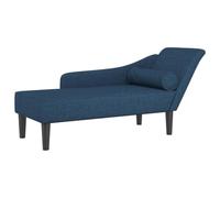 vidaXL Chaise Longue con Cuscini Blu in Tessuto, divano letto, divano imbottito, seduta da soggiorno, dormeuse, seduta da salotto, divano 2 posti