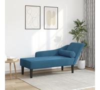 vidaXL Chaise Longue con Cuscini Blu in Velluto