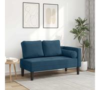 vidaXL Chaise Longue con Cuscini Blu in Velluto