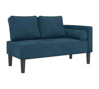 vidaXL Chaise Longue con Cuscini Blu in Velluto