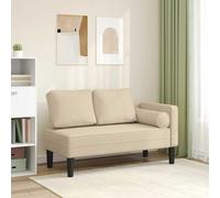 vidaXL Chaise Longue con Cuscini Crema in Tessuto