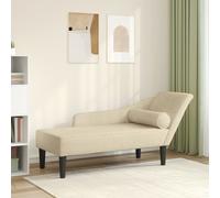 vidaXL Chaise Longue con Cuscini Crema in Tessuto