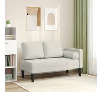 vidaXL Chaise Longue con Cuscini Crema in Velluto, divano letto, divano imbottito, seduta da soggiorno, dormeuse, seduta da salotto, divano 2 posti