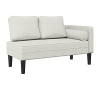 vidaXL Chaise Longue con Cuscini Crema in Velluto, divano letto, divano imbottito, seduta da soggiorno, dormeuse, seduta da salotto, divano 2 posti