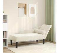 vidaXL Chaise Longue con Cuscini Crema in Velluto