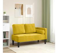vidaXL Chaise Longue divano 2 posti con cuscini – Giallo in velluto