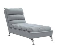 vidaXL Chaise Longue con Cuscini Grigio Chiaro in Tessuto