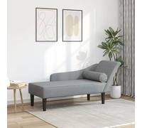 vidaXL Chaise Longue con Cuscini Grigio Chiaro in Tessuto