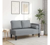 vidaXL Chaise Longue con Cuscini Grigio Chiaro in Tessuto