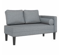 vidaXL Chaise Longue con Cuscini Grigio Chiaro in Tessuto