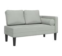 vidaXL Chaise Longue con Cuscini Grigio Chiaro in Velluto, divano letto, divano imbottito, seduta da soggiorno, dormeuse, seduta da salotto