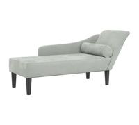 vidaXL Chaise Longue con Cuscini Grigio Chiaro in Velluto, divano letto, divano imbottito, seduta da soggiorno, dormeuse, seduta da salotto
