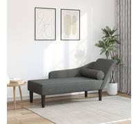 vidaXL Chaise Longue con Cuscini Grigio Scuro in Tessuto