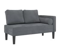 vidaXL Chaise Longue con Cuscini Grigio Scuro in Velluto, Divano Letto Imbottito