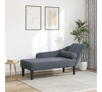 vidaXL Chaise Longue con Cuscini Grigio Scuro in Velluto, divano letto, divano imbottito, seduta da soggiorno, dormeuse, seduta da salotto
