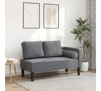vidaXL Chaise Longue con Cuscini Grigio Scuro in Velluto, Divano Letto Imbottito