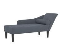 vidaXL Chaise Longue con Cuscini Grigio Scuro in Velluto, divano letto, divano imbottito, seduta da soggiorno, dormeuse, seduta da salotto