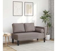 vidaXL Chaise Longue con Cuscini Tortora in Tessuto